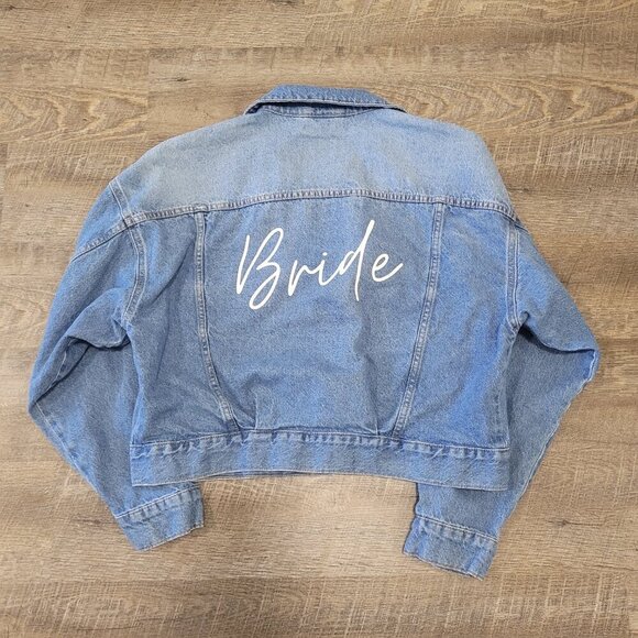 Bride Wedding Bachelorette Demin Jacket Oversized H&M | Sz. XS - Picture 1 of 4